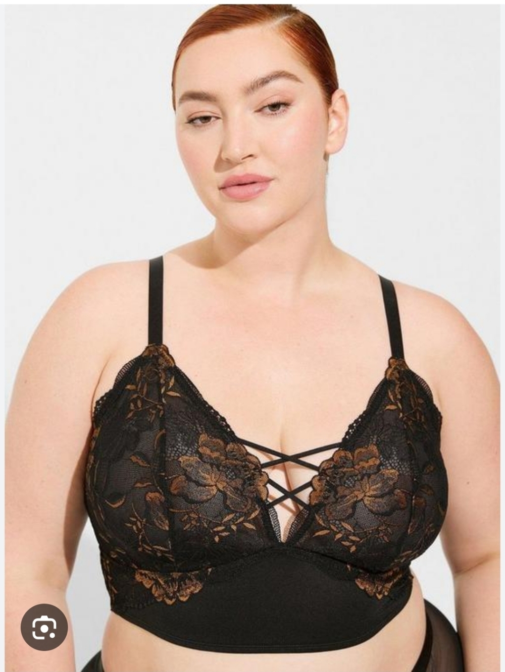 Torrid Curve Black Gold Size 3 Bralette